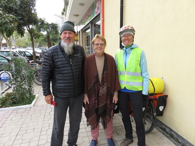 Hannah with our hosts in Shkodra