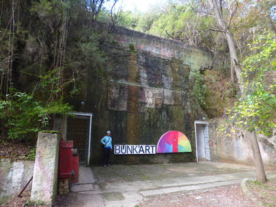 Entrance to "Bunk'Art", a museum and art space on communist Albania, in the atomic bunker of dictator Enver Hoxha
