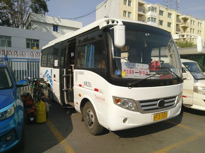 Our bus from Khorgas to Yining - no wonder the bus station staff didn't think our bicycles would fit (but they did!)