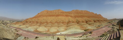 Colourful hills of the Zhangye Danxia National Geological Park, also known as the Rainbow Mountains