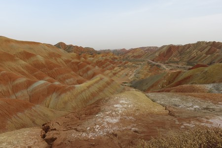 Colourful hills of the Zhangye Danxia National Geological Park, also known as the Rainbow Mountains