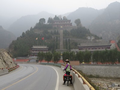 Temple in the mountains on the way up from Baoji to Taibai