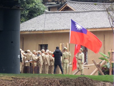 Taiwan is invading?! Students at an experiential centre in Tucheng, presumably re-enacting the Red Army's and Nationalist's battle over the Chishui River during the Long March in 1935.