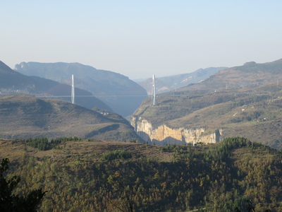 Expressway bridge across the Liuchong river canyon, nearby Zhijin Cave