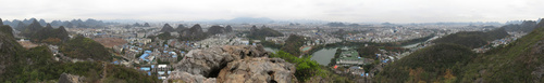 360° view of Guilin from the top of Laoren (Old Man) hill, after a precarious climb to the top