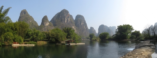 Karst landscape along the Yulong river in Yangshuo