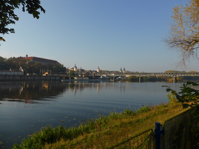 Roudnice nad Labem, view from our campsite across the Labe (Elbe) river