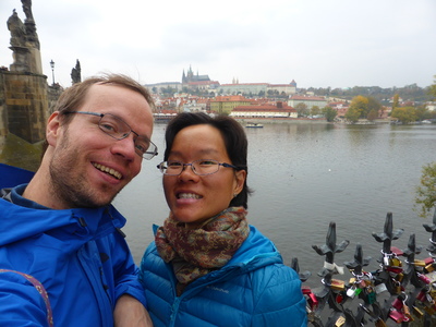 With the Prague Castle complex and Vltava river