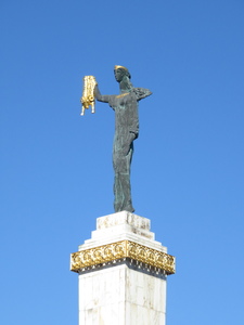 Statue of Medea with the Golden Fleece on Europe Square in Batumi. The statue symbolises the ancient Georgian connections with the European world.