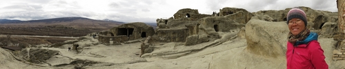 Uplistsikhe cave complex, an ancient rock-hewn town on the bank of the Kura river and one of the oldest urban settlements in Georgia, with structures dating back to the early Iron Age
