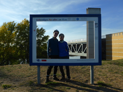 In front of the canal bridge near Magdeburg
