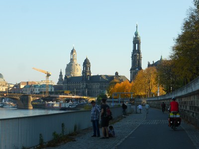 Cycling into Dresden