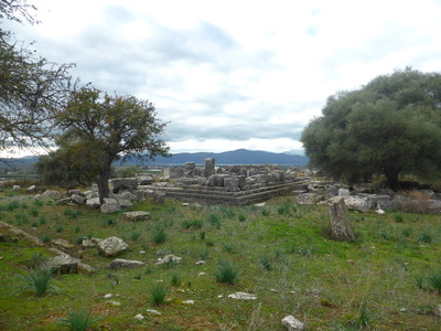 Temple of Zeus-Stratios in the archaeological site in Stratos