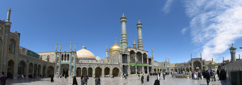 Courtyard of the Shrine of Fatima Masumeh in Qom, one of the most significant places of pilgrimage of Shia Islam in Iran