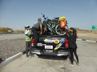 Hitching a ride to Zharkent (or Singapore?) with the Autoventure convoy, an overland trip organised by the Automobile Association of Singapore that is driving from London to Singapore this year