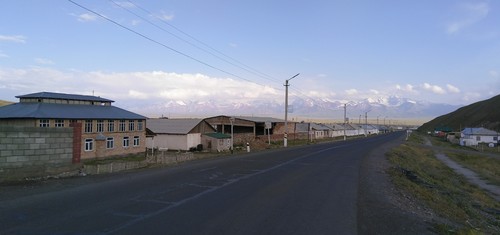 Sary Tash village, with the Trans-Alay mountain range in the background