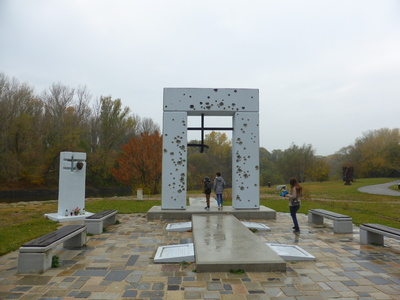 The Gate of Freedom Memorial at the foot of Devín Castle, keeping alive the memory of all those who were killed at this border during the Cold War.