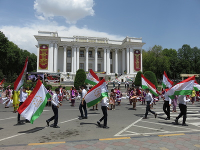 We caught a rehearsal for a traditional Tajik performance outside the Anyi Opera and Ballet Theatre in Dushanbe
