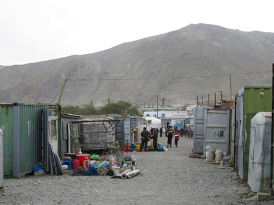 Sary Kol Bazaar, the main bazaar in Murghab, made up of shipping containers