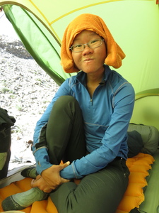 Marmot madness - Hannah's gradual conversion into a marmot, on our way to Karakul