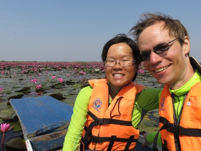 Our boat on Thale Bua Daeng (Red Lotus Lake)