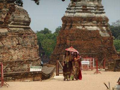 Wat Chai Wattanaram, Ayutthaya. The temple is one of the main locations of the hit Thai TV series "Buppesannivas", and inspired by the characters, Thai tourists have been flocking to the temple dressed up in traditional clothing (which you can rent from a string of shops across the road) to take photos.