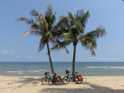 Our bicycles on the beach around Ban Krut