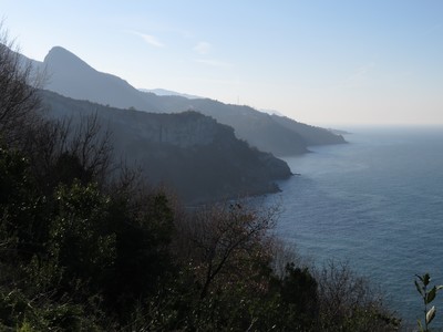 View down the extremely mountainous coast of the Black Sea around Kurucaşile