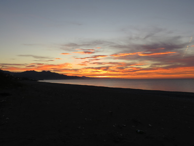 Sunset on the beach at Yalıköy, where we camped shortly before Görele