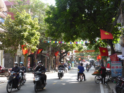 Tree-lined street in Haiphong