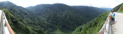 Dense forested slopes on our way up to the Lao border at Cao Treo
